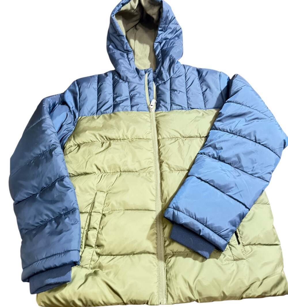 Wonder Nation Youth XXL 18 Puffer Jacket Hooded Olive Blue WB48305